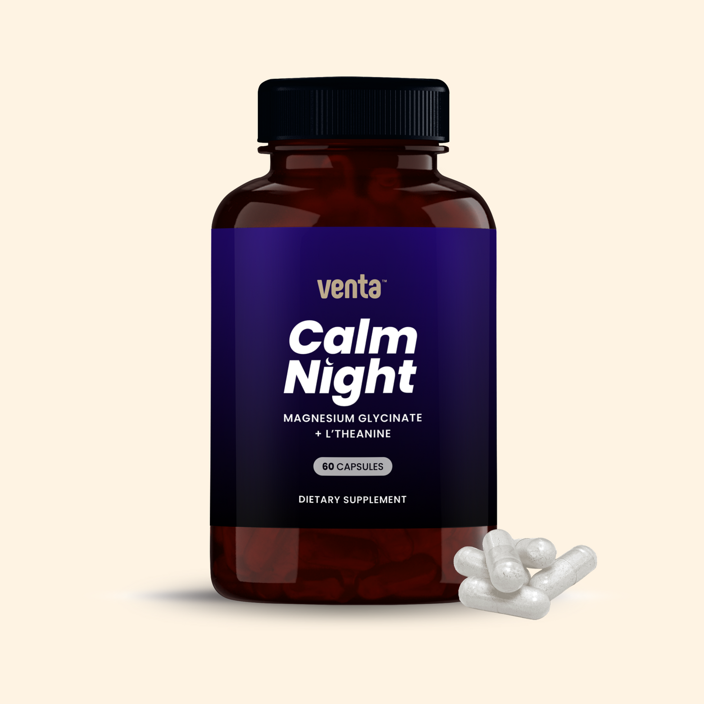 Calm Night - Sleep Support Capsules with Magnesium Glycinate & L-Theanine