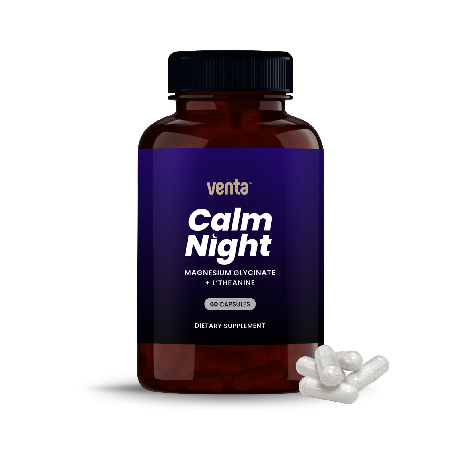 Calm Night Sleep Support Capsules Magnesium Glycinate & L Theanine