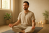 Man practicing meditation or breathwork.